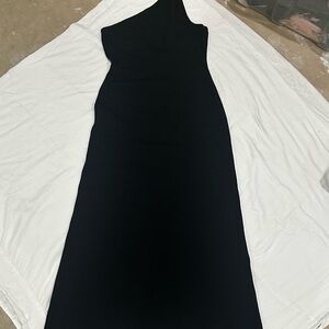 St. John Black One-Shoulder Dress